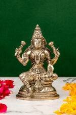 Brass Silver-Coated Superfine Ganesh Laxmi Idol- 5.15 Inches - Image 9