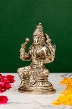 Brass Silver-Coated Superfine Ganesh Laxmi Idol- 5.15 Inches - Image 8