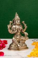Brass Silver-Coated Superfine Ganesh Laxmi Idol- 5.15 Inches - Image 7