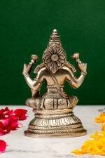 Brass Silver-Coated Superfine Ganesh Laxmi Idol- 5.15 Inches - Image 6