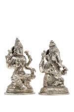 Brass Silver-Coated Superfine Ganesh Laxmi Idol- 5.15 Inches - Image 21