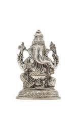 Brass Silver-Coated Superfine Ganesh Laxmi Idol- 5.15 Inches - Image 19