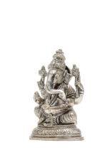 Brass Silver-Coated Superfine Ganesh Laxmi Idol- 5.15 Inches - Image 18