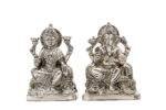 Brass Silver-Coated Superfine Ganesh Laxmi Idol- 8 Inches - Image 15