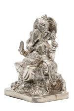Brass Silver-Coated Superfine Ganesh Laxmi Idol- 8 Inches - Image 18