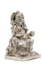 Brass Silver-Coated Superfine Ganesh Laxmi Idol- 8 Inches - Image 17