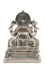 Brass Silver-Coated Superfine Ganesh Laxmi Idol- 8 Inches - Image 16