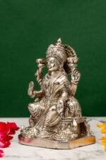 Brass Silver-Coated Superfine Ganesh Laxmi Idol- 8 Inches - Image 9