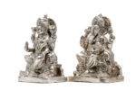 Brass Silver-Coated Superfine Ganesh Laxmi Idol- 8 Inches - Image 13