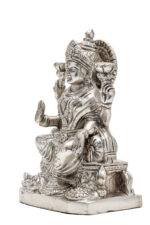 Brass Silver-Coated Superfine Ganesh Laxmi Idol- 8 Inches - Image 22
