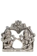 Brass Silver-Coated Superfine Ganesh Laxmi Idol- 3.15 Inches - Image 8