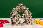 Brass Silver-Coated Superfine Ganesh Laxmi Idol- 3.15 Inches - Image 4