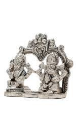 Brass Silver-Coated Superfine Ganesh Laxmi Idol- 3.15 Inches - Image 7