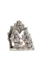 Brass Silver-Coated Superfine Ganesh Laxmi Idol- 3.15 Inches - Image 6
