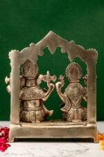 Brass Silver-Coated Superfine Ganesh Laxmi Idol- 9 Inches - Image 7