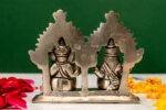 Brass Silver-Coated Superfine Ganesh Laxmi Idol- 4 Inches - Image 4