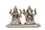 Brass Silver-Coated Superfine Ganesh Laxmi Idol- 3.15 Inches - Image 8