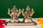 Brass Silver-Coated Superfine Ganesh Laxmi Idol- 3.15 Inches - Image 3