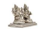 Brass Silver-Coated Superfine Ganesh Laxmi Idol- 3.15 Inches - Image 6