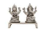Brass Silver-Coated Superfine Ganesh Laxmi Idol- 3 Inches - Image 11