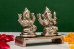 Brass Silver-Coated Superfine Ganesh Laxmi Idol- 3 Inches - Image 4