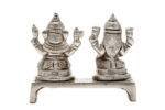 Brass Silver-Coated Superfine Ganesh Laxmi Idol- 3 Inches - Image 8