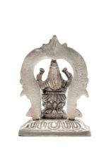 Brass Silver Coated Ganesh Laxmi Saraswati Idols - With Frame - 2.35 Inch - Image 24