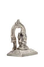 Brass Silver Coated Ganesh Laxmi Saraswati Idols - With Frame - 2.35 Inch - Image 22