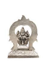 Brass Silver Coated Ganesh Laxmi Saraswati Idols - With Frame - 2.35 Inch - Image 20