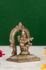 Brass Silver Coated Ganesh Laxmi Saraswati Idols - With Frame - 2.35 Inch - Image 15