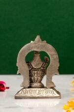 Brass Silver Coated Ganesh Laxmi Saraswati Idols - With Frame - 2.35 Inch - Image 14
