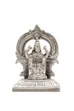 Brass Silver Coated Ganesh Laxmi Saraswati Idols - With Frame - 2.35 Inch - Image 27