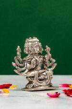Brass Silver-Coated Superfine Gayatri Mata Idol- 3.15 Inches - Image 4