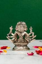 Brass Silver-Coated Superfine Gayatri Mata Idol- 3.15 Inches - Image 3
