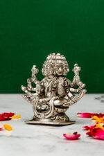 Brass Silver-Coated Superfine Gayatri Mata Idol- 3.15 Inches - Image 2