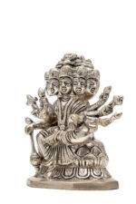Brass Silver-Coated Superfine Gayatri Mata Idol- 4.75 Inches - Image 6
