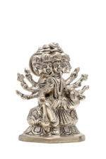 Brass Silver-Coated Superfine Gayatri Mata Idol- 4.75 Inches - Image 5