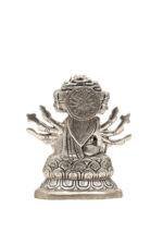 Brass Silver-Coated Superfine Gayatri Mata Idol- 4.75 Inches - Image 8