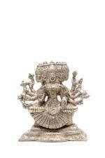 Brass Silver-Coated Superfine Gayatri Mata Idol- 5.15 Inches - Image 8