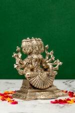 Brass Silver-Coated Superfine Gayatri Mata Idol- 5.15 Inches - Image 4
