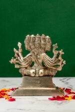 Brass Silver-Coated Superfine Gayatri Mata Idol- 5.15 Inches - Image 3