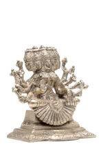 Brass Silver-Coated Superfine Gayatri Mata Idol- 5.15 Inches - Image 6