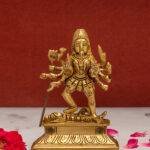 Brass Maa Kaali Idol With 10 Arms - 4 Inch