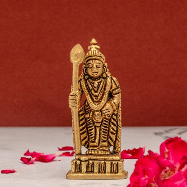 Brass Superfine Kartikeya Idol Miniature - 3 Inch