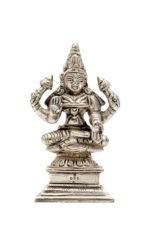 Brass Silver Coated Superfine Laxmi Mata Idol - 4 Inch - Image 8