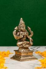 Brass Silver Coated Superfine Laxmi Mata Idol - 4 Inch - Image 4