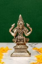 Brass Silver Coated Superfine Laxmi Mata Idol - 4 Inch - Image 3