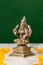 Brass Silver Coated Superfine Laxmi Mata Idol - 4 Inch - Image 2