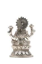 Brass Silver Coated Superfine Laxmi Mata Idol - Owl Base - 4.75 Inch - Image 8