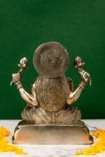 Brass Silver Coated Superfine Laxmi Mata Idol - 6.75 Inch - Image 3